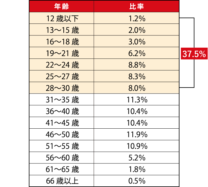 年齢割合表